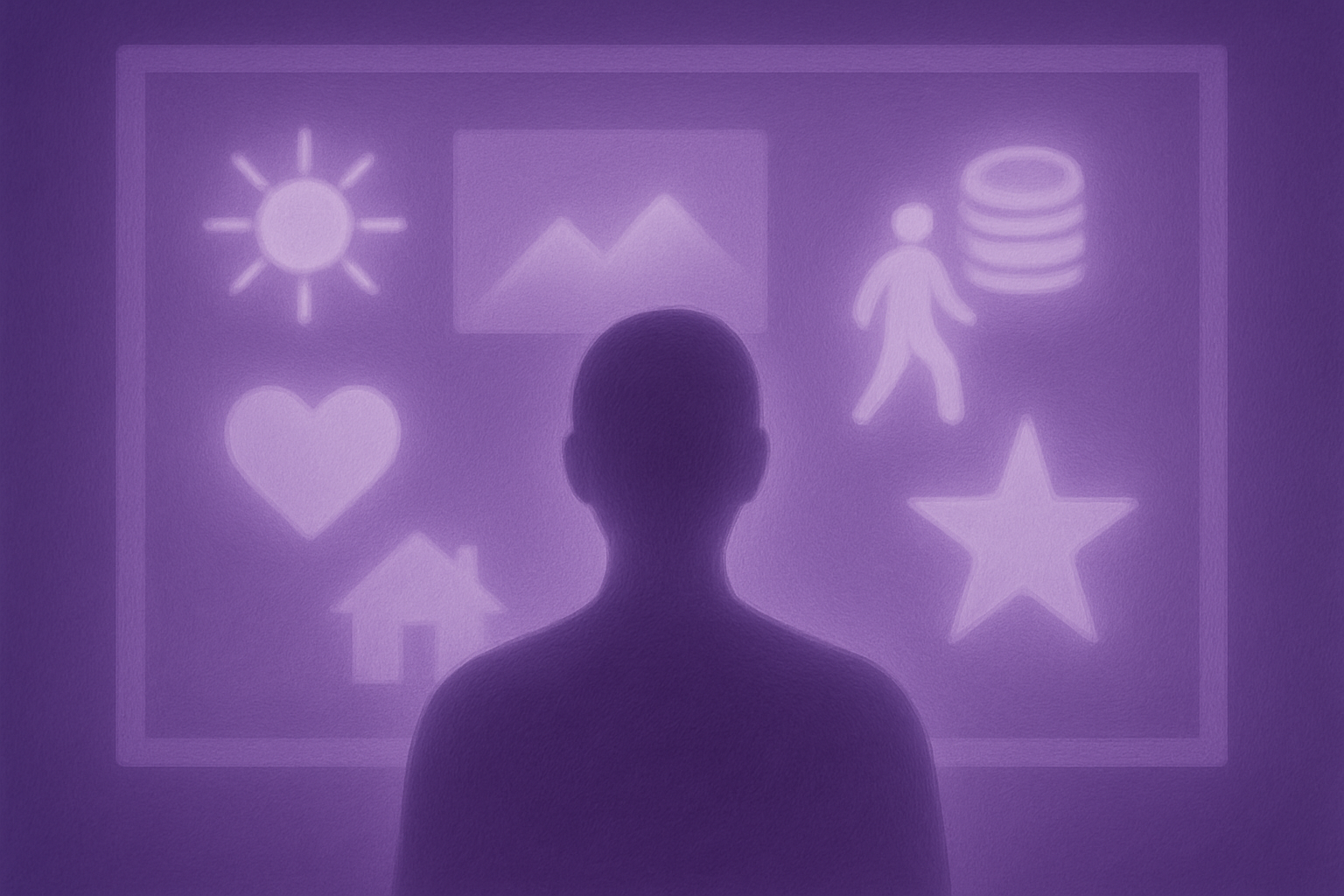 Una persona visualizando sus metas frente a un vision board